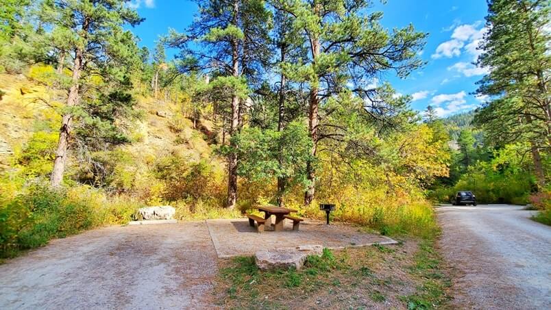 Long Valley picnic area. spearfish canyon picnic area. black hills picnic area
