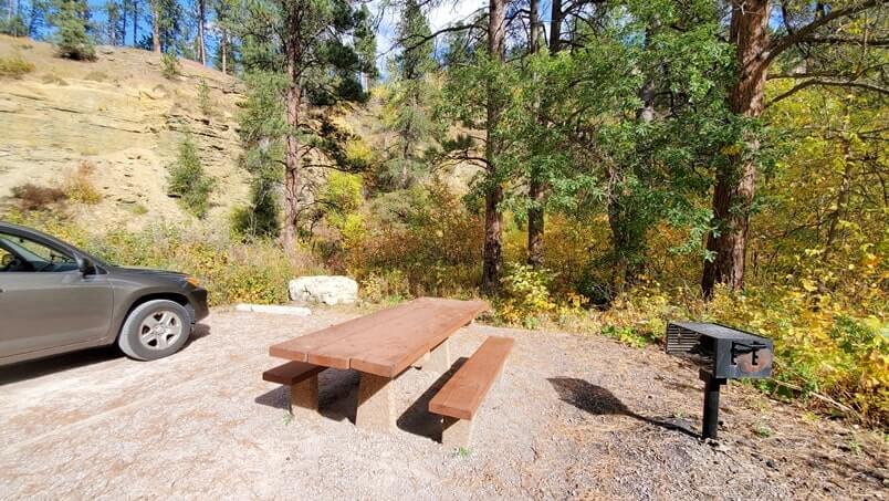 Long Valley picnic area. spearfish canyon picnic area. black hills picnic area