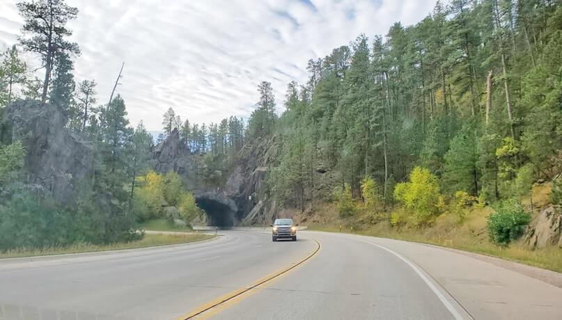 miners gateway tunnel. wall sd to keystone sd to mount rushmore
