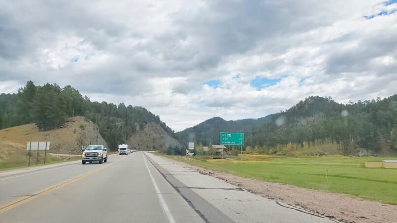 driving from miners gateway tunnel. keystone to lead sd. keystone to deadwood sd.