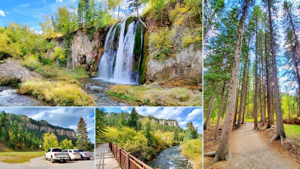 best spearfish canyon waterfalls: spearfish falls. best black hills waterfalls. best south dakota waterfalls. waterfall hikes in spearfish canyon