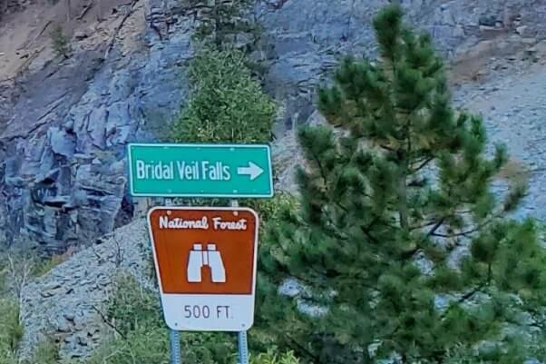 how to get to spearfish canyon waterfalls. how to get to bridal veil falls. spearfish canyon scenic byway waterfalls in black hills national forest