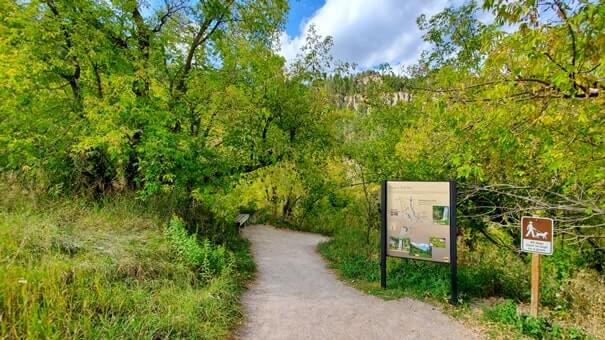 where to start spearfish falls trail