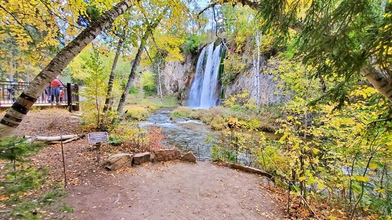 Spearfish falls to waterfalls in spearfish canyon. black hills waterfalls. south dakota waterfalls