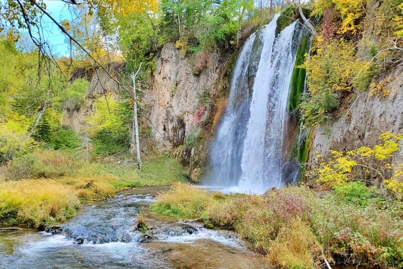 Spearfish Falls. Spearfish falls to waterfalls in spearfish canyon. black hills waterfalls. south dakota waterfalls