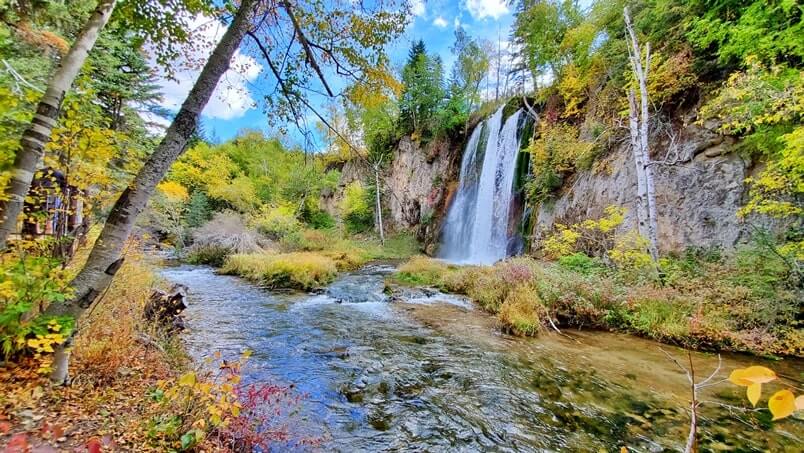 Spearfish Falls. Spearfish falls to waterfalls in spearfish canyon. black hills waterfalls. south dakota waterfalls