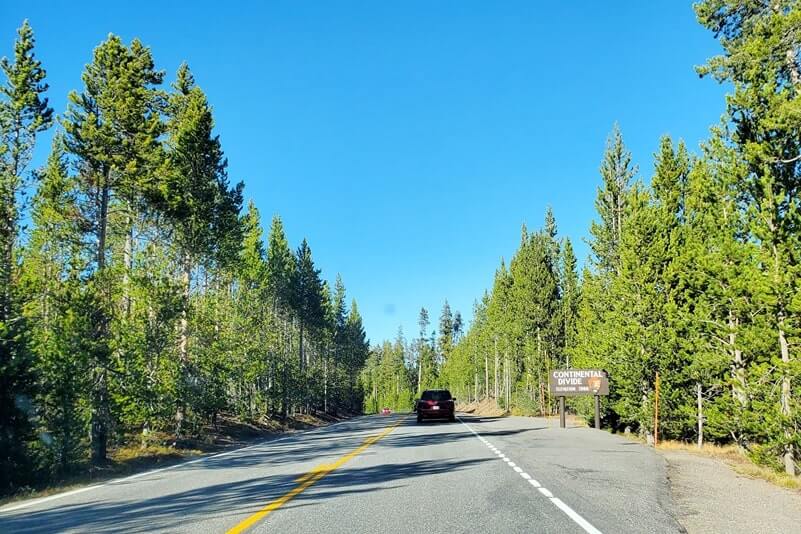 yellowstone national park road from south entrance. yellowstone national park drive