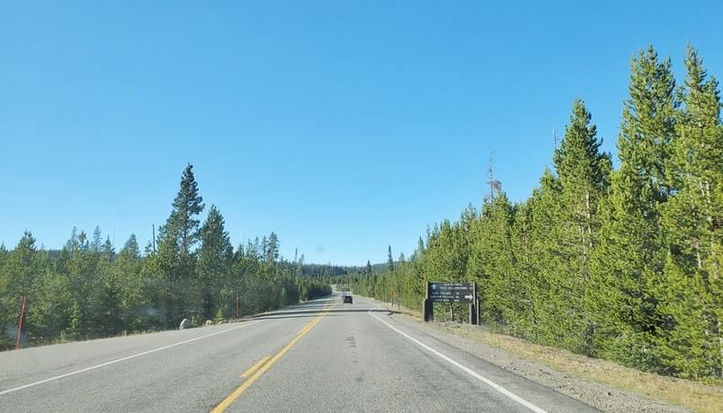 yellowstone national park road from south entrance. yellowstone national park drive