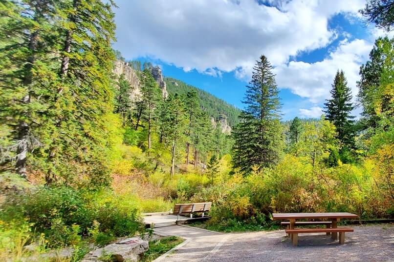 spearfish canyon scenic byway best stops: spearfish creek, long valley picnic area