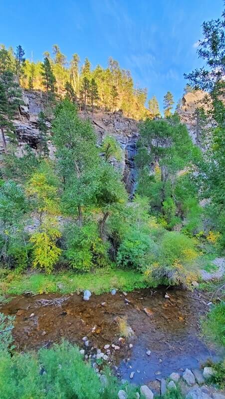 spearfish canyon scenic byway stops: bridal veil falls. spearfish canyon roadside waterfalls