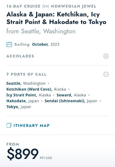 cost of cruise from us to japan. transpacific cruise from seattle to japan. seattle to alaska to japan cruise.