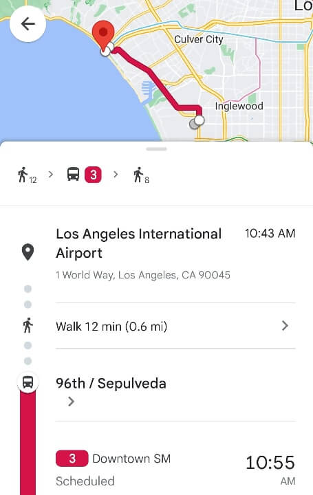 los angeles airport to santa monica map. lax to santa monica bus map.