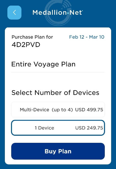 transpacific cruise internet cost
