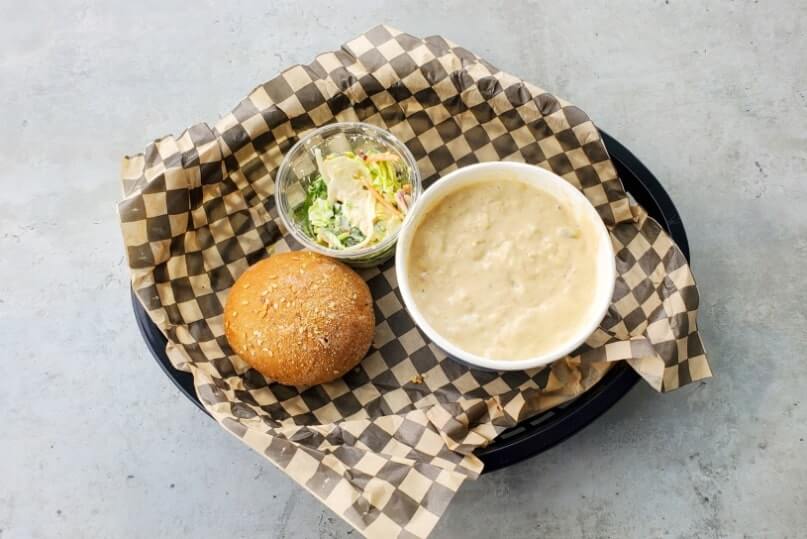 26 glacier cruise review. whittier tours in alaska. 26 glacier cruise food. salmon chowder. glacier quest cruise food