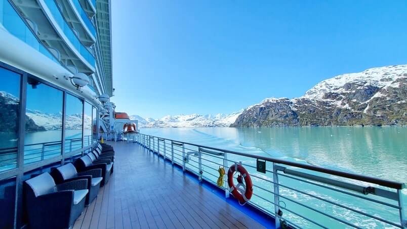 majestic princess, outside deck 7, promenade deck. princess cruise ship outdoor public viewing area