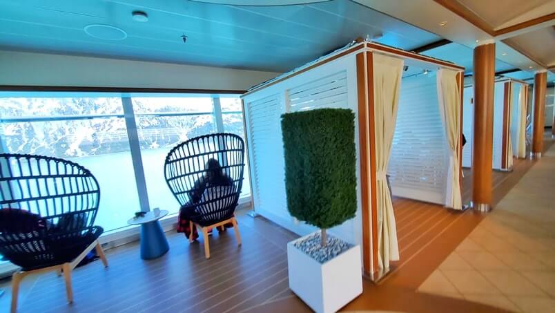 majestic princess hollywood conservatory on princess cruise ship. inside viewing area