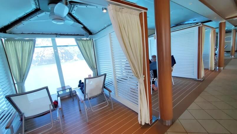 majestic princess hollywood conservatory on princess cruise ship. inside viewing area