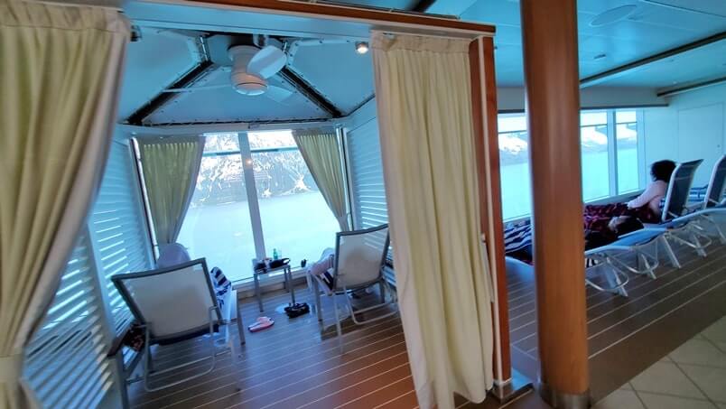 majestic princess hollywood conservatory on princess cruise ship. inside viewing area