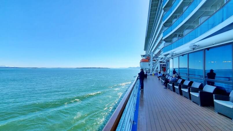 majestic princess, outside deck 7, promenade deck. princess cruise ship outdoor public viewing area