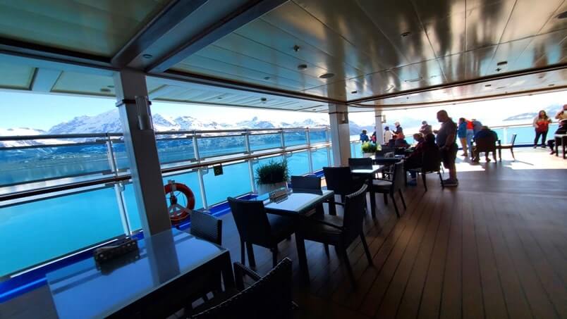 majestic princess, outside lido deck, back of ship. princess cruise ship outdoor public viewing area