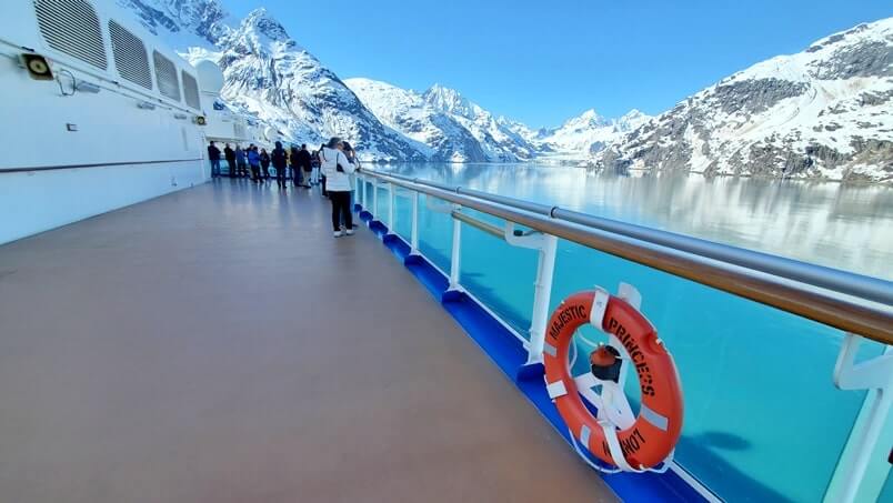 majestic princess, outside, towards back of ship. princess cruise ship outdoor public viewing area