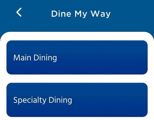 how to make dinner reservations on majestic princess. princess app. main dining room dinner reservations