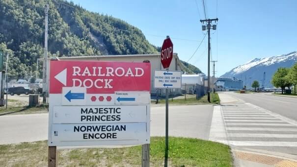 skagway cruise port shuttle for railroad dock