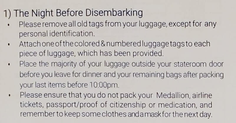 whittier disembarkation information