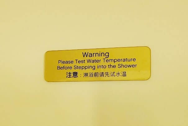 cruise ship shower hot water