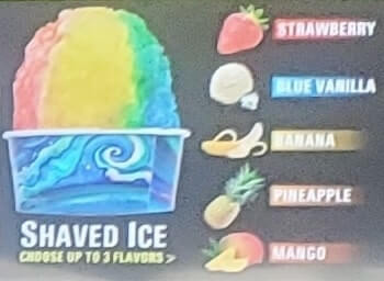 menu hanauma bay shave ice