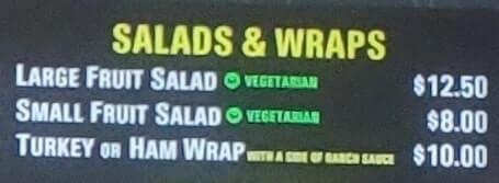 menu hanauma bay salad, vegetarian