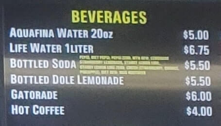 menu hanauma bay drinks