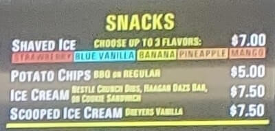 menu hanauma bay snacks