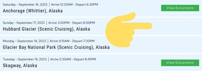 hubbard glacier excursion in september