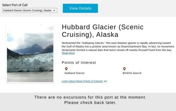 hubbard glacier excursion in late september