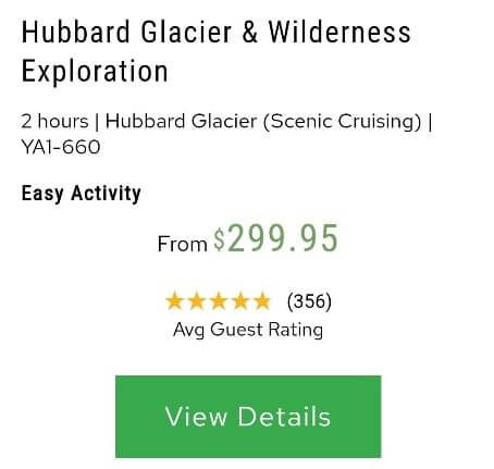 hubbard glacier cruise port excursions
