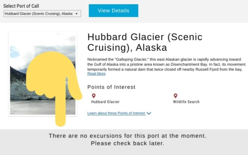 hubbard glacier cruise port excursions