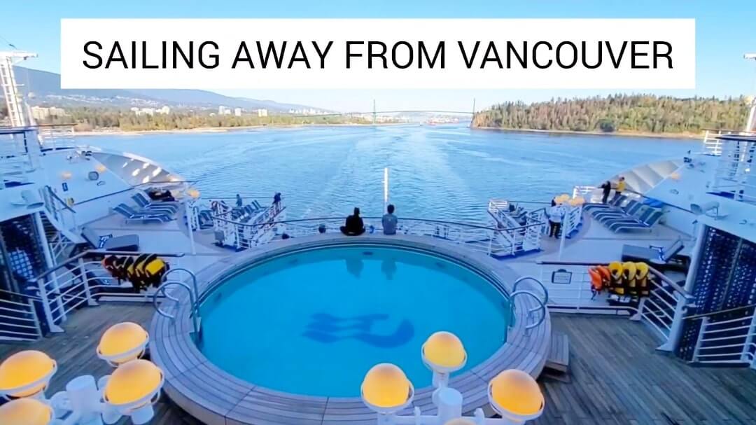 sailing away from lions gate bridge and vancouver cruise port