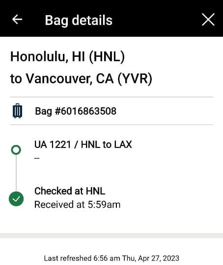 united baggage tracker, united app