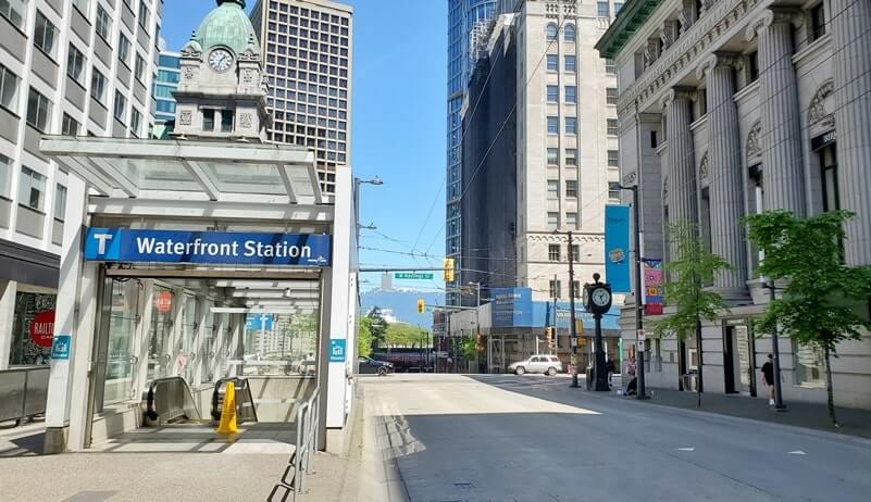 train station near vancouver cruise port. waterfront station