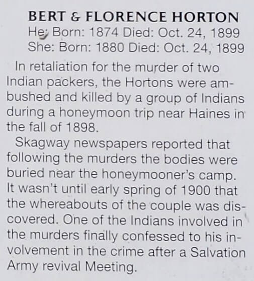 gold rush cemetery, skagway. bert and forence horton