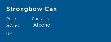 cider on a princess cruise ship. strongbow cider, uk cider. princess cruise beer menu