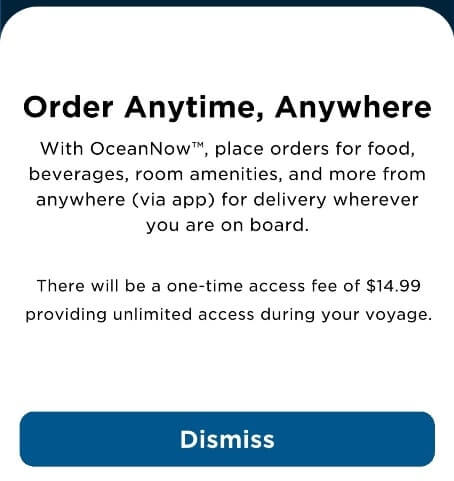 princess cruise ship frozen drinks room service