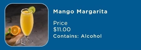 princess cruise margarita menu