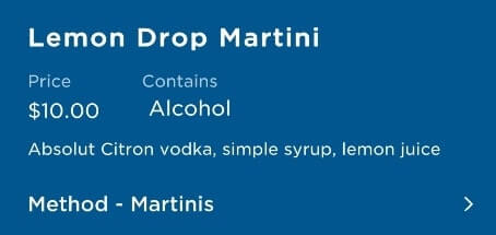 how to order martini on princess cruise