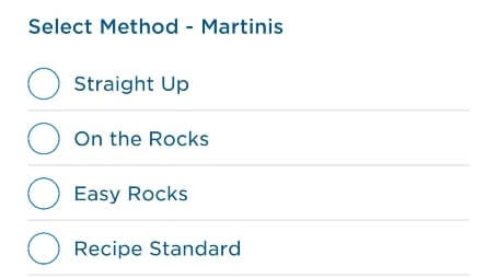 how to order martini on princess cruise