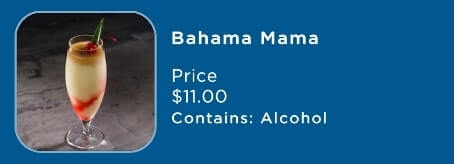 princess cruise ship frozen drinks list. blue hawaiian cocktail