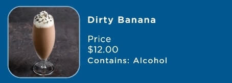 princess cruise ship frozen drinks list. dirty banana frozen cocktail