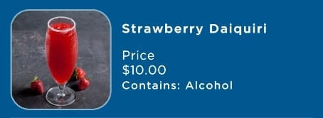 princess cruise ship frozen drinks list. strawberry daiquiri frozen cocktail