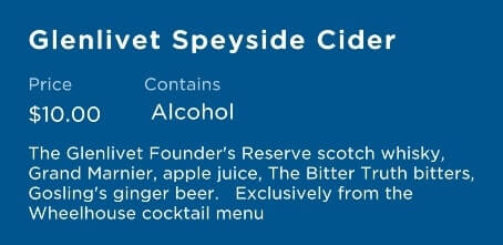 princess cruise signature cocktail menu. glenlivet speyside cider ingredients